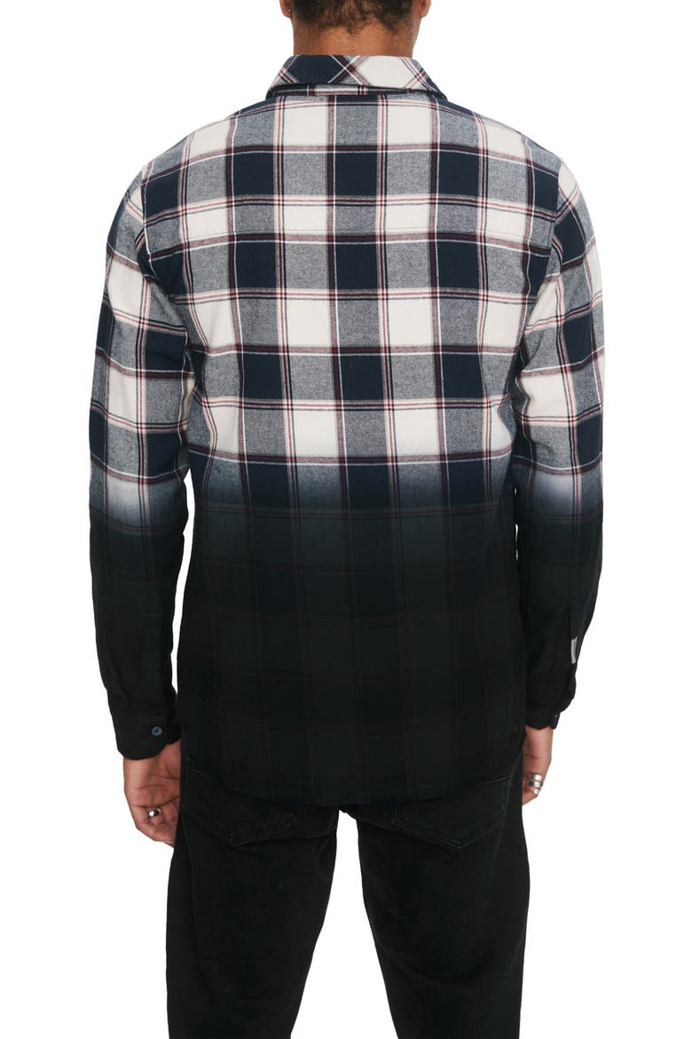 Regular Fit Ombré Plaid Button-Up Shirt, Alternate, color, DRESS NAVY PLAID