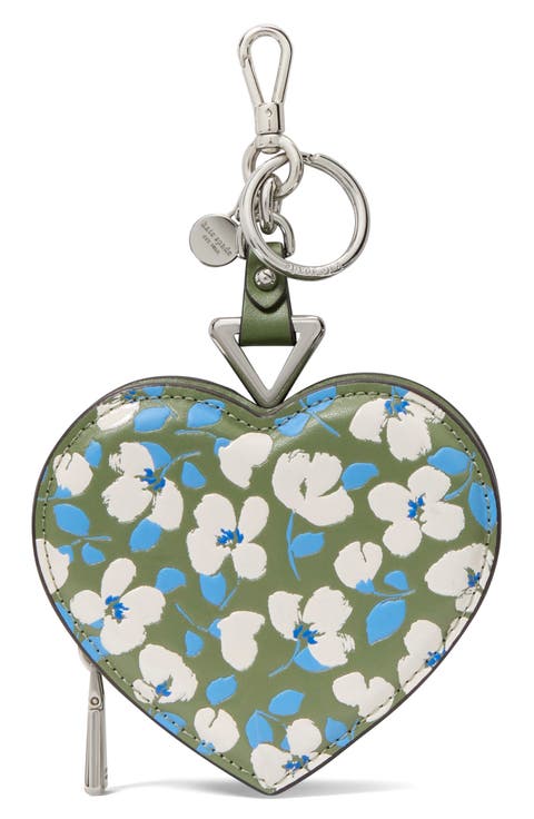 liv painterly bouquet smooth leather heart coin purse