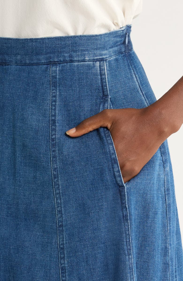 Marine Layer Lainey Denim Skirt, Alternate, color, Medium Wash