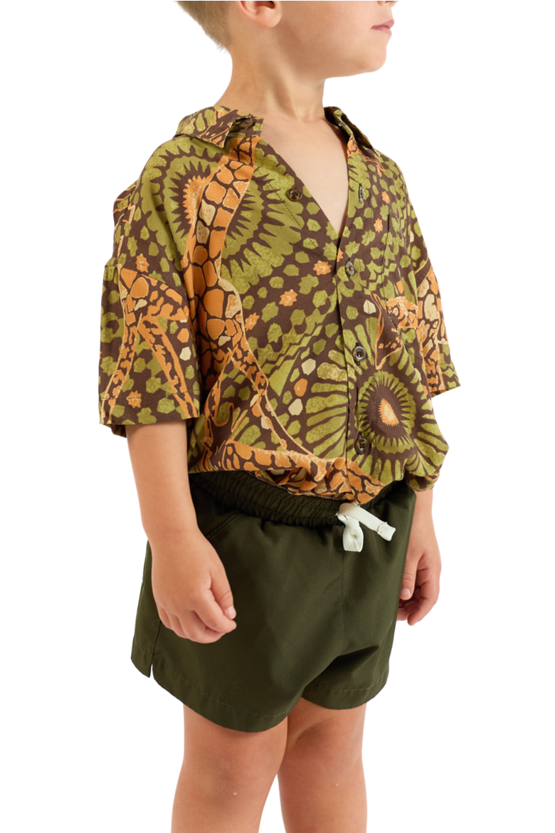 The Africa - Boys Hawaiian Shirt, Alternate, color, Brown