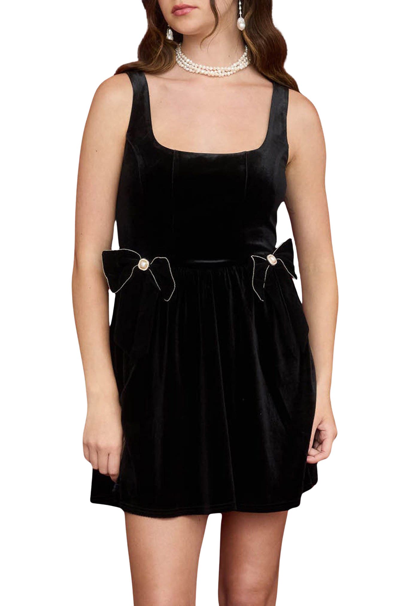 Blu Pepper Bow Trim Minidress