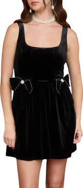 Blu Pepper Bow Trim Minidress