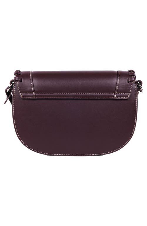 True Religion Whipstitched Saddle Bag In Burgundy