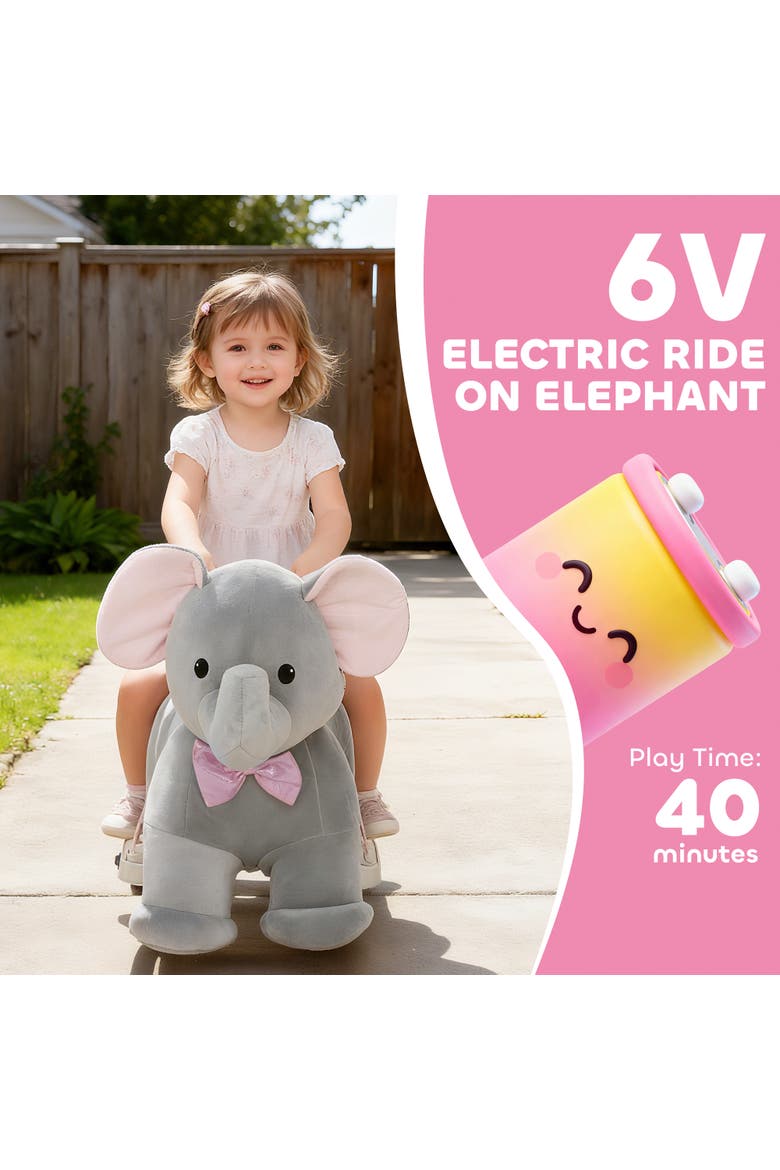 6V Kids Ride on Horse, Electric Riding Animal, Alternate, color, Grey