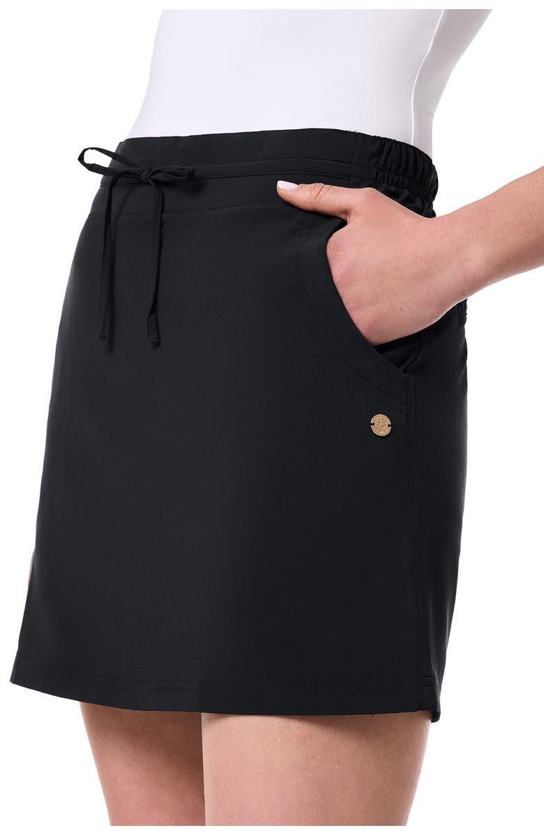 Coolibar Travel Skort with Built-In Shorts & Drawstring - UPF 50+ Sun Protection - Mendocino, Alternate, color, Black