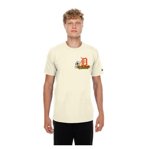 Men's New Era Natural Detroit Tigers Dia de los Muertos Sugar Skull T-Shirt
