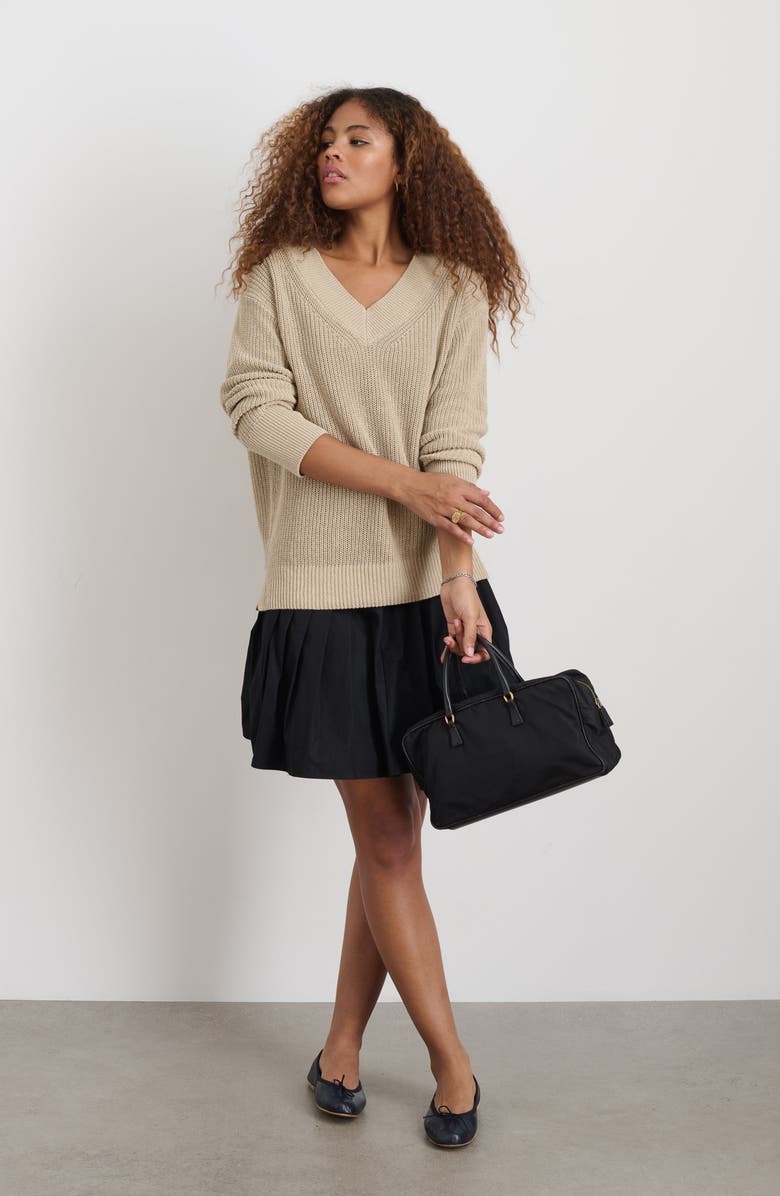 Alex Mill Arielle Linen & Cotton Sweater, Alternate, color, Flax