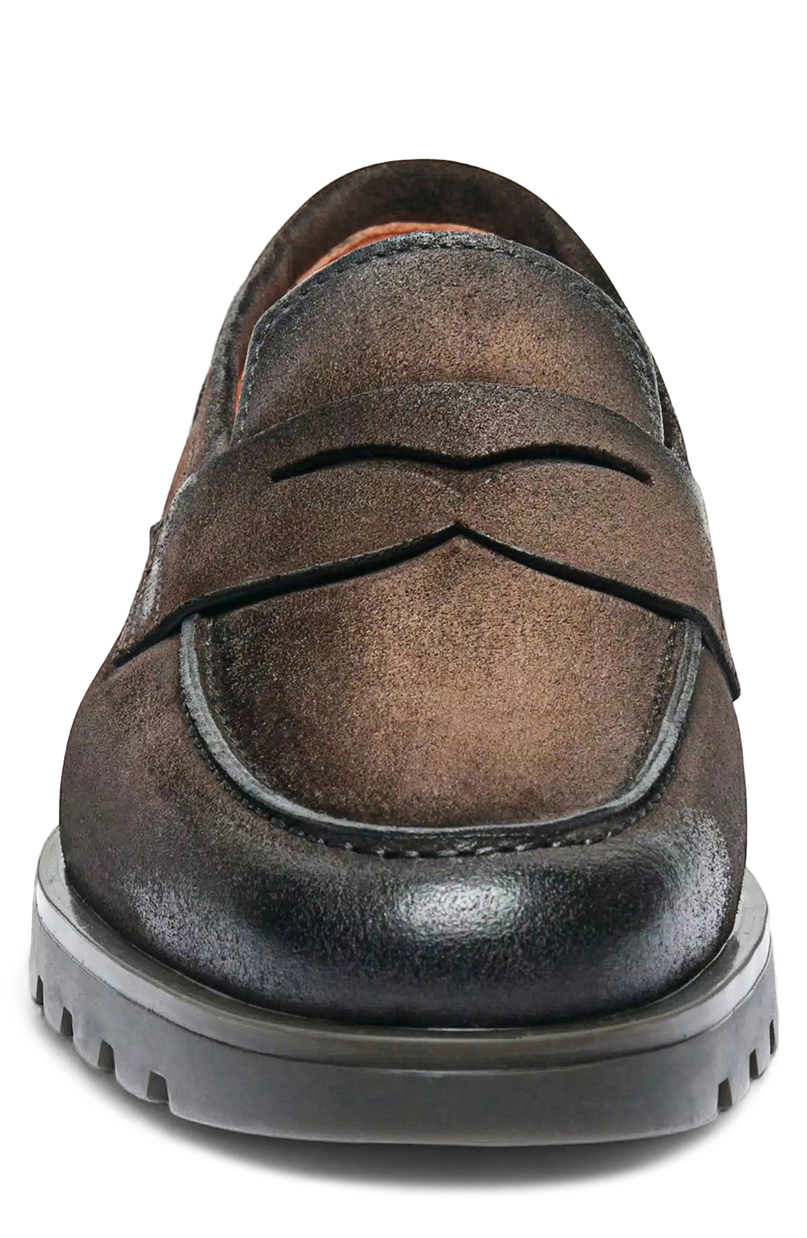 Leather Penny Loafer, Alternate, color, DARK BROWN
