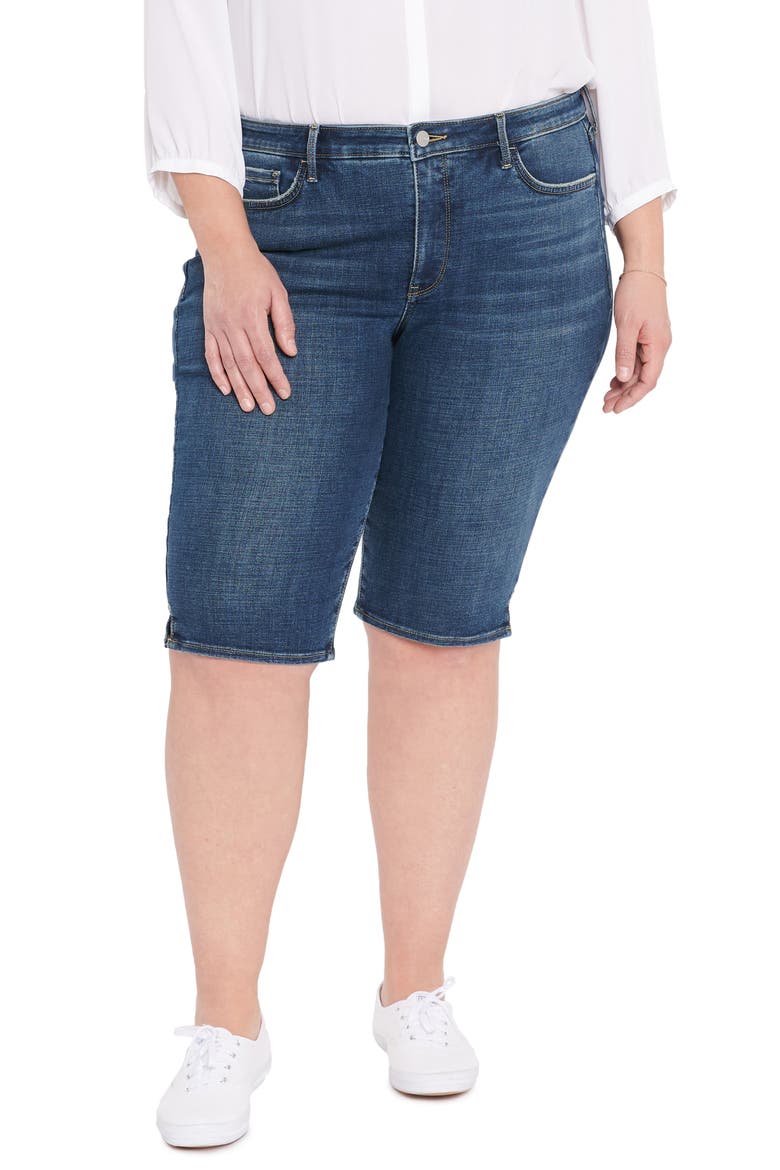 Side Slit Denim Bermuda Shorts, Main, color, MARCEL MARE