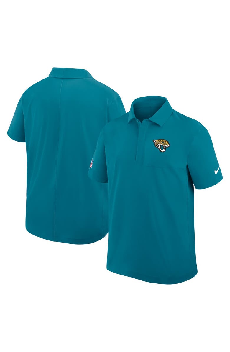 Nike Men's Nike Teal Jacksonville Jaguars Sideline City Pride Woven Performance Polo, Alternate, color, Teal