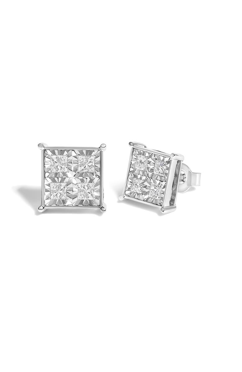 Haus of Brilliance 10K White Gold 3/4 Cttw Diamond Stud Earrings, Alternate, color, White