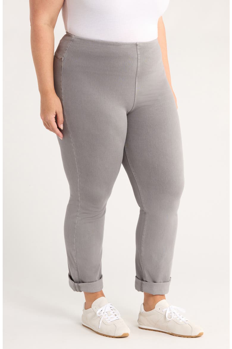 'Lyssentials High Rise Boyfriend Denim Leggings, Alternate, color, ANTIQUE WASH DARK GRAY