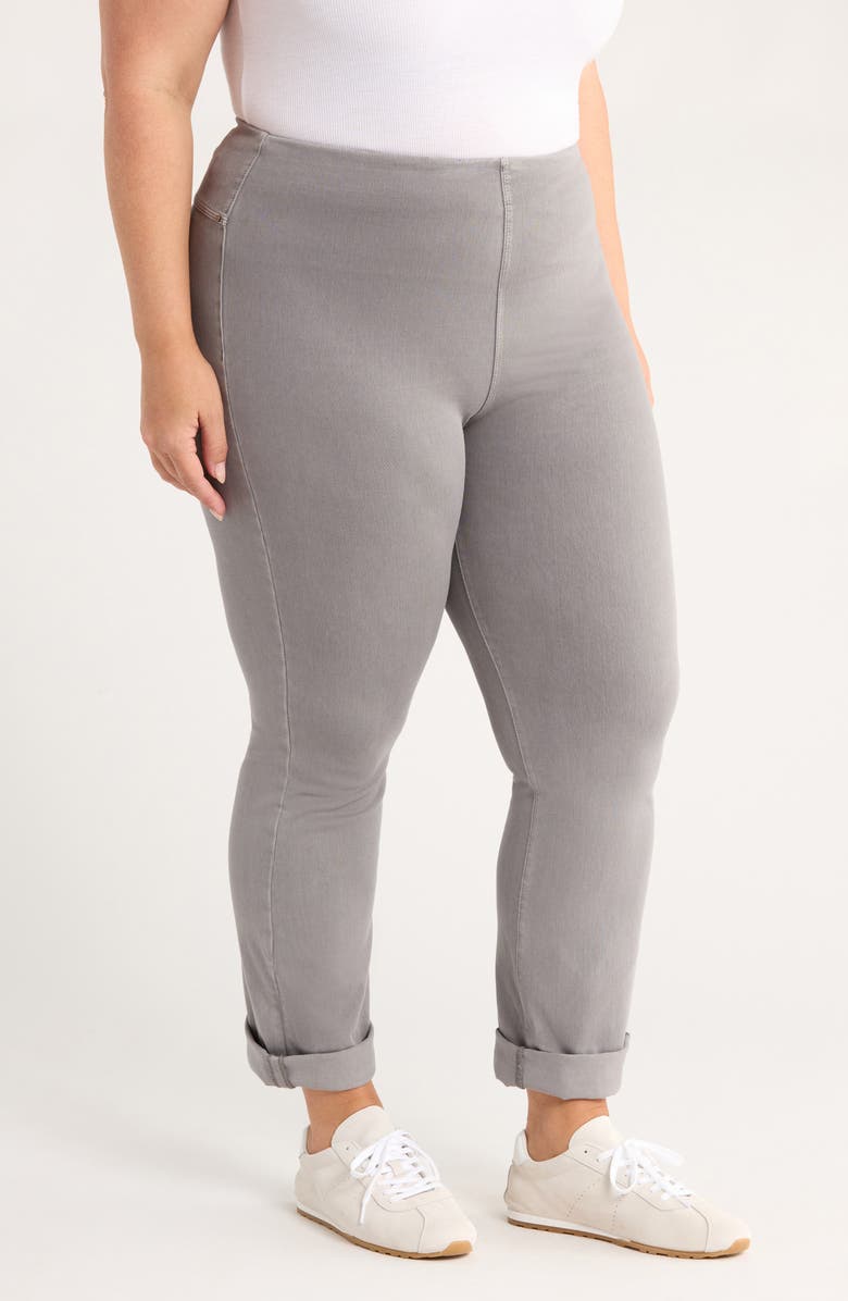 Lysse 'Lyssentials High Rise Boyfriend Denim Leggings, Alternate, color, Antique Wash Dark Gray