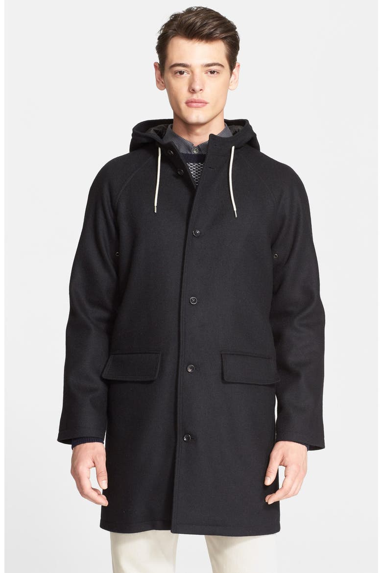 Hooded Wool Jacket, Main, color, NOIR