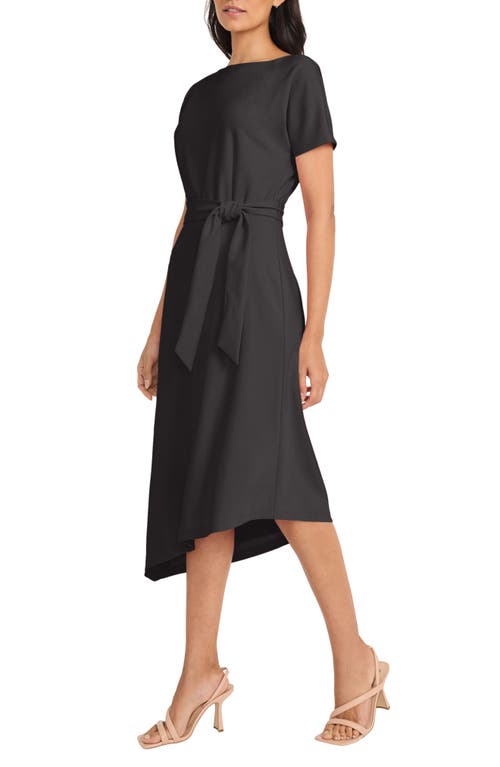 Maggy London Asymmetric Hem Midi Dress In Black