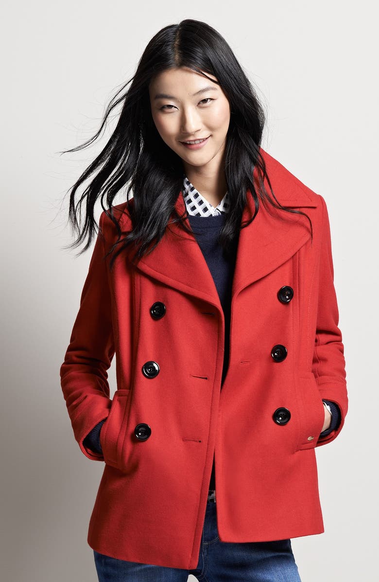 Ellen Tracy Double Breasted Peacoat, Main, color, 