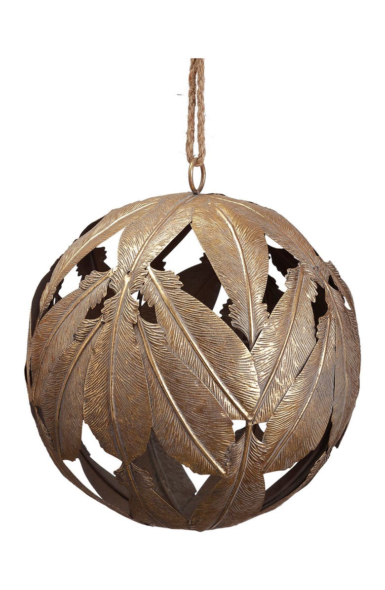 Allstate 10" Metal Leaf Ball Ornament, Main, color, 
