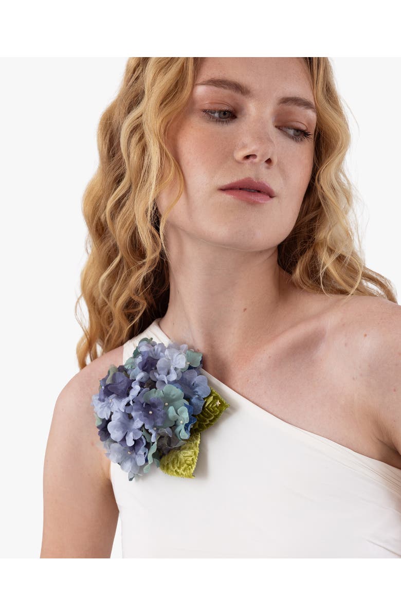 Helena Simon The Blue Hydrangea Floral Brooch, Alternate, color, Blue
