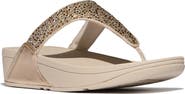 FitFlop Lulu Crystal Mix Metallic Faux Leather Flip Flop