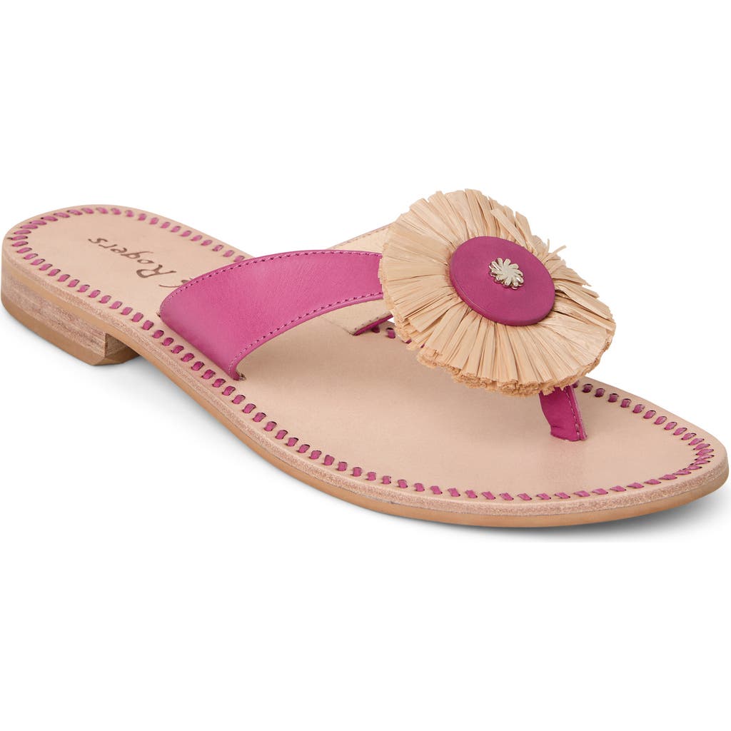 Jack Rogers Cay Flip Flop In Fuchsia Pink/natural