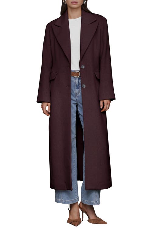 Avec Les Filles Strong Shoulder Single Breasted Coat In Burgundy