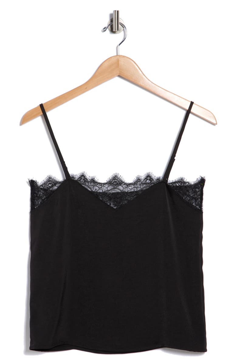 NSR Lace Trim Camisole, Main, color, Black