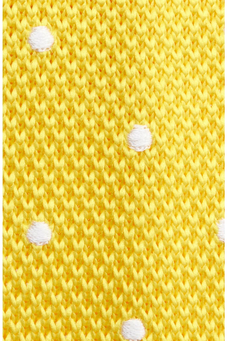 Yellow Polka Dot Knit Silk Tie, Alternate, color, YELLOW