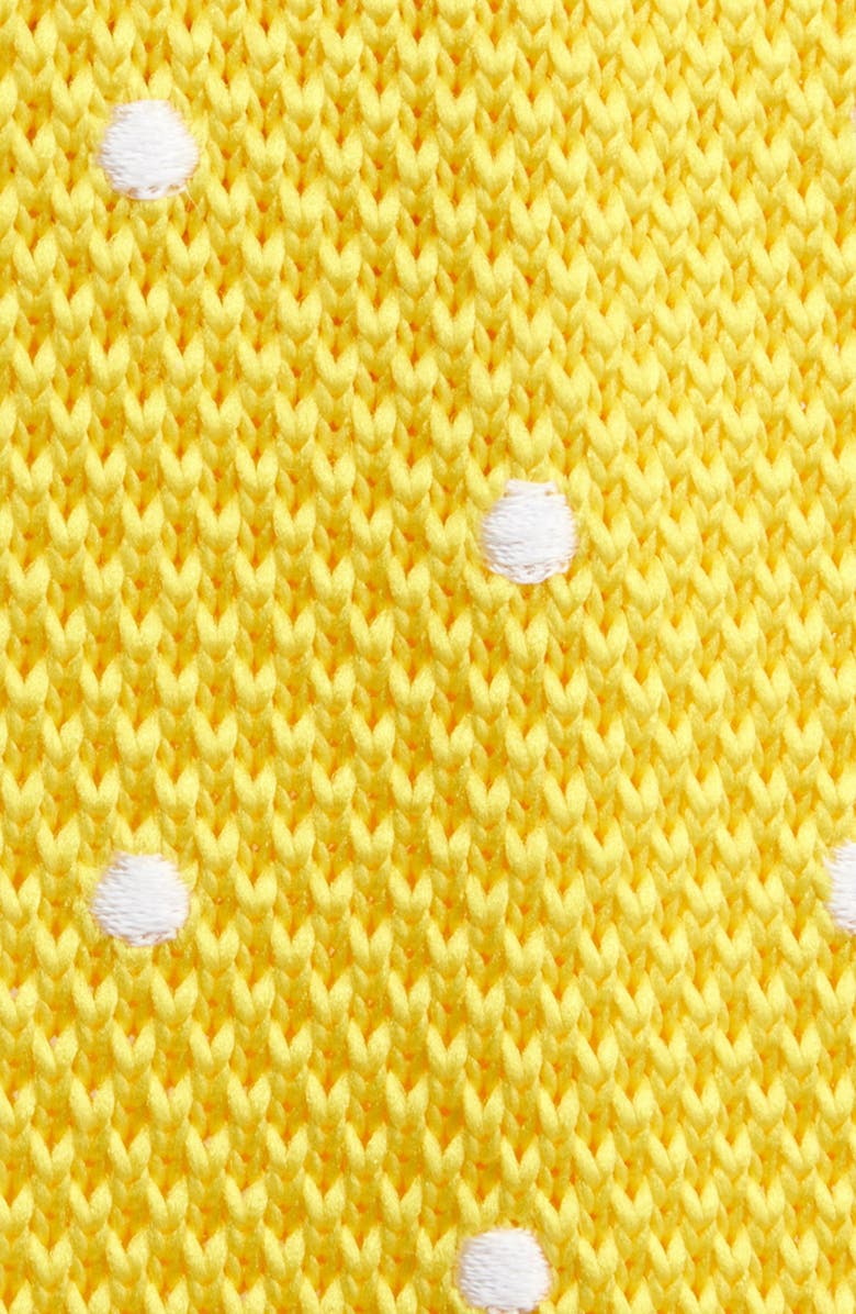CLIFTON WILSON Yellow Polka Dot Knit Silk Tie, Alternate, color, Yellow