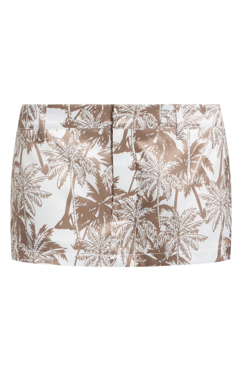 LIONESS Rhode Palm Print Low Rise Miniskort, Alternate, color, Chocolate Palm