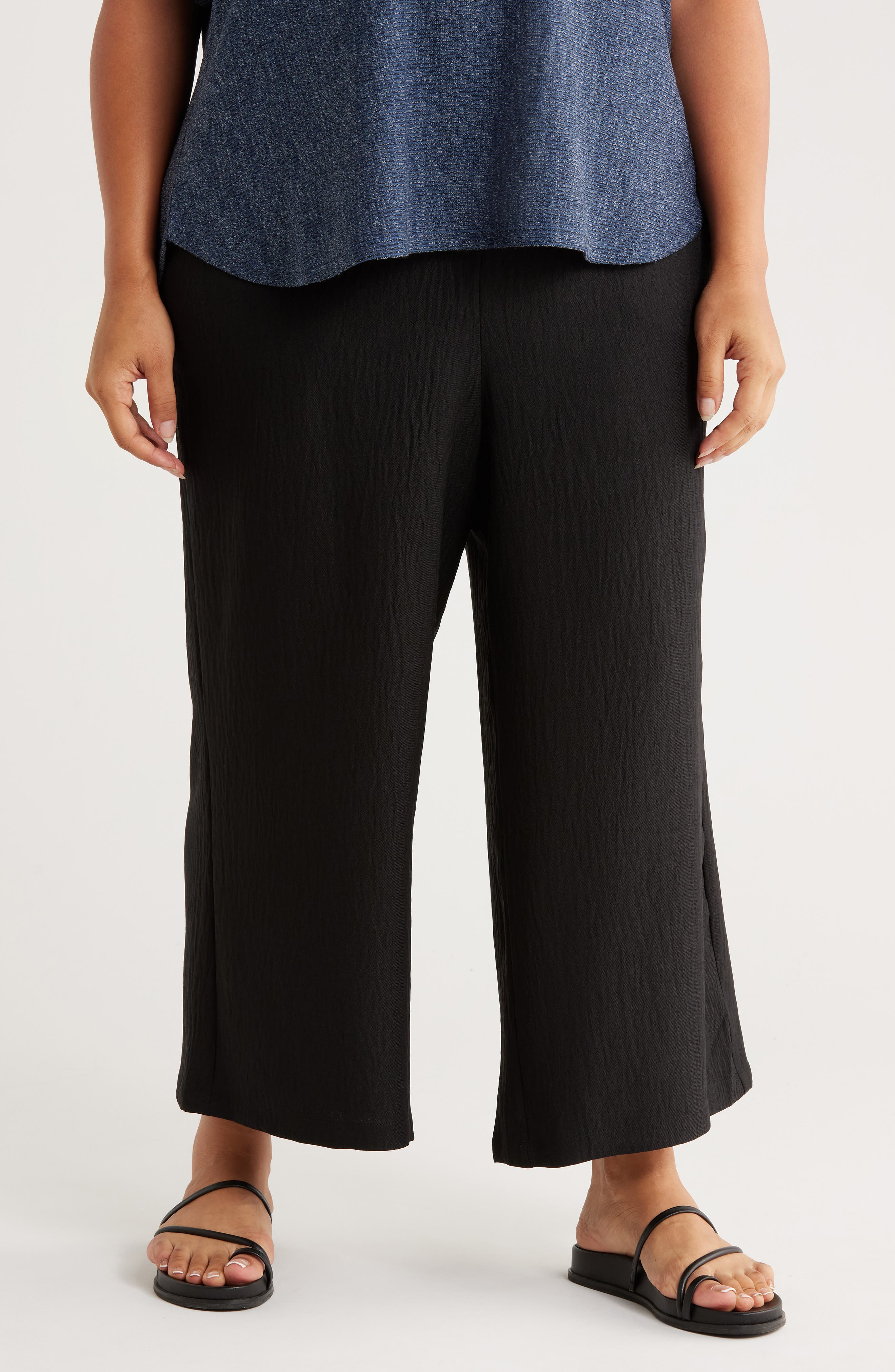 MAX STUDIO Textured Wide Leg Crop Pants