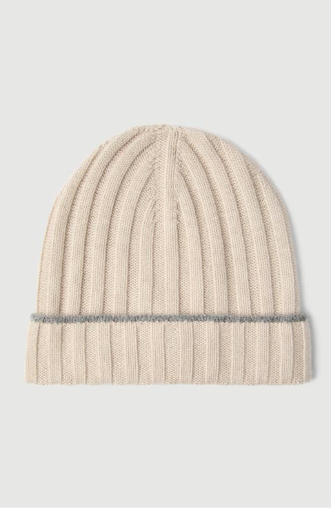 Cashmere Rib Knit Beanie