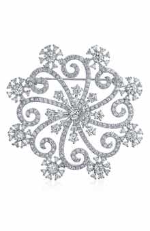 BLING JEWELRY Large Sworl CZ Brooch