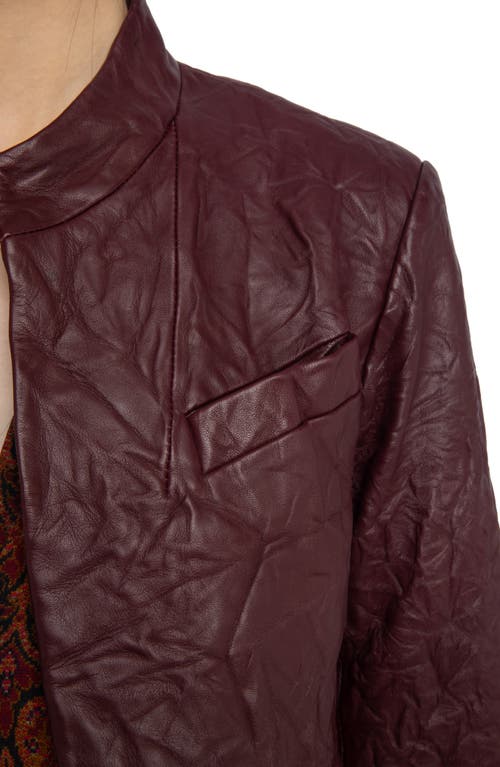 Zadig & Voltaire Veryn Cuir Crinkled Leather Jacket In Brown