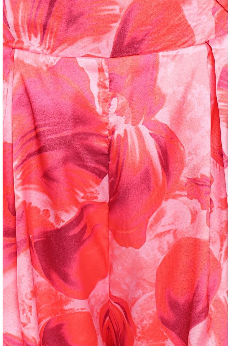 Primrose Print Cutout Halter Romper, Alternate, color, PINK RED