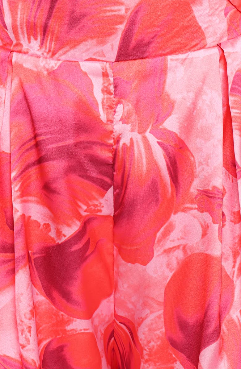 Petal & Pup Primrose Print Cutout Halter Romper, Alternate, color, Pink Red