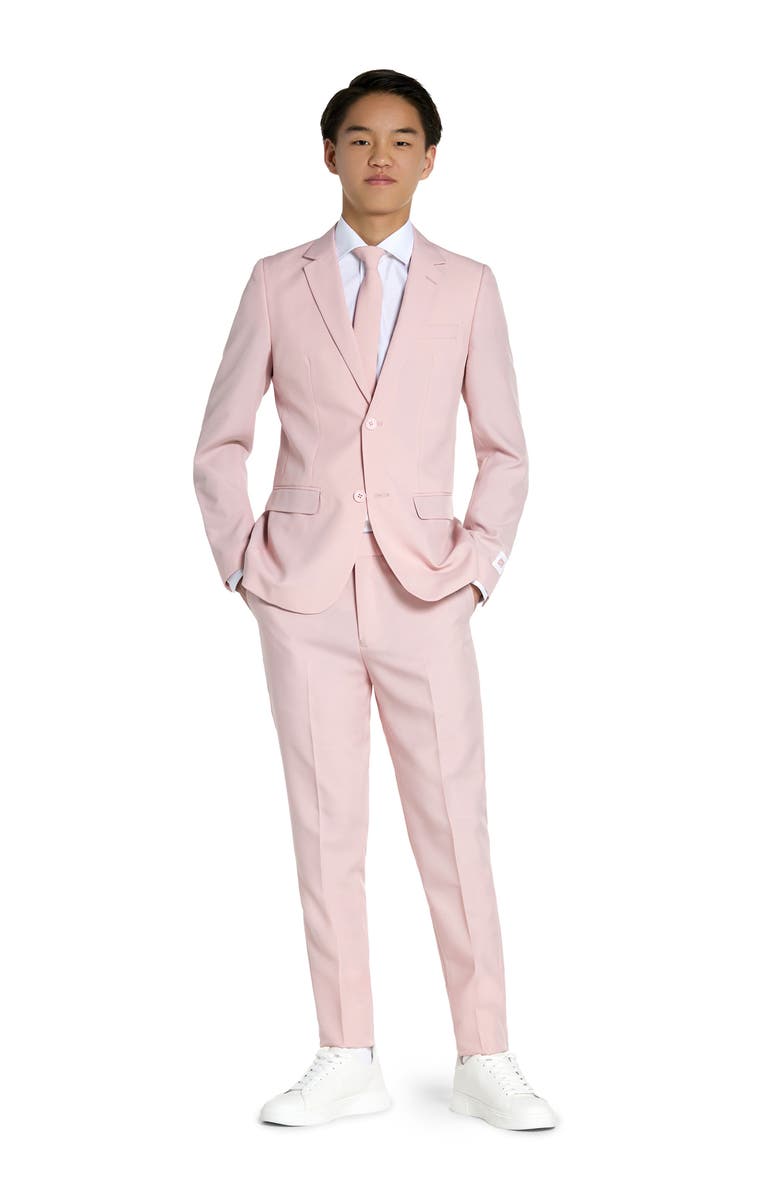 OppoSuits Kids' Blush Two-Piece Suit & Clip-On Tie, Main, color, Pink