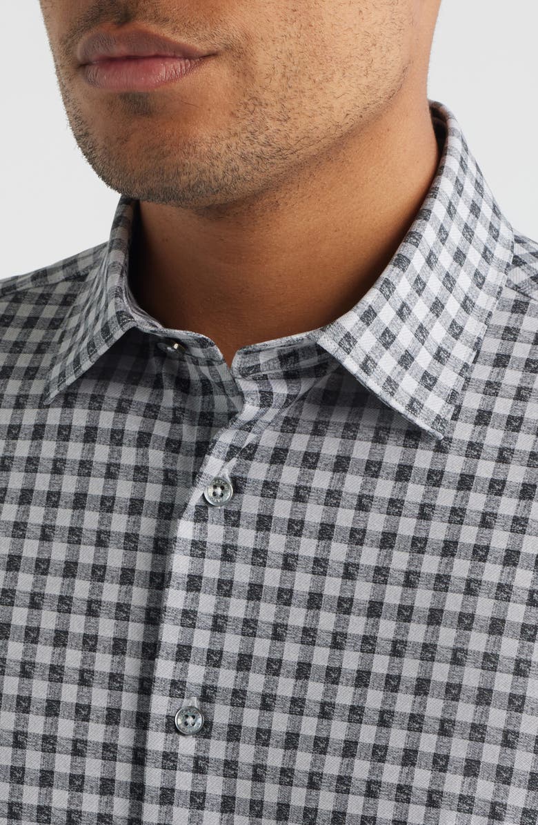 Bugatchi James OoohCotton<sup>®</sup> Gingham Check Button-Up Shirt, Alternate, color, Platinum