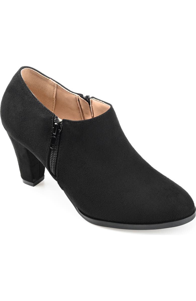 Journee Collection Sanzi Heeled Ankle Bootie, Main, color, Black