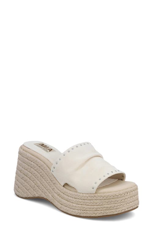 Mia Palmira Platform Wedge Sandal In Bone