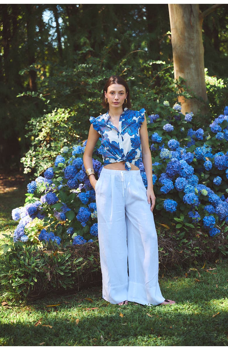 Ro's Garden Cc Frida Crispy Cotton Shirt, Alternate, color, Blue Eenika