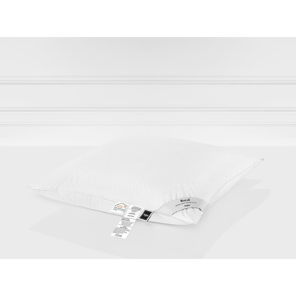 Togas Royal Siberian White Goose Down Pillow In White
