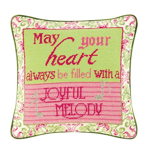 May Your Heart Always Be Needlepoint Accent Throw Pillow
