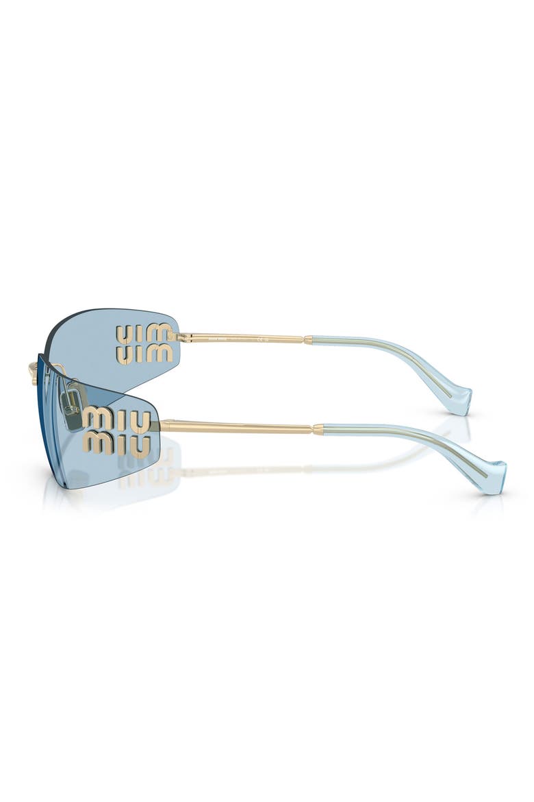 75mm Oversize Rectangular Wrap Sunglasses, Alternate, color, PALE GOLD / LIGHT BLUE