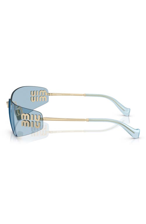 Miu Miu 75mm Oversize Rectangular Wrap Sunglasses In Blue