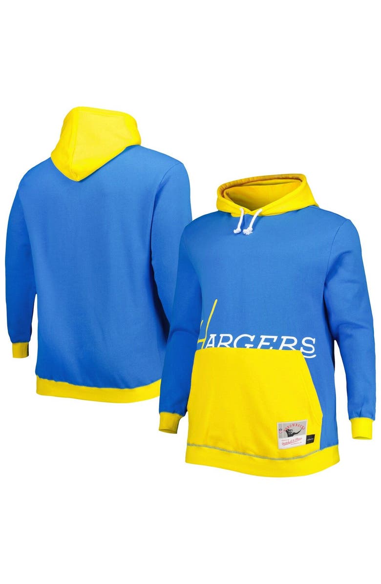Mitchell & Ness Men's Mitchell & Ness Powder Blue/Gold Los Angeles Chargers Big & Tall Big Face Pullover Hoodie, Main, color, Powder Blue
