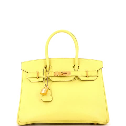 Birkin Handbag Yellow Epsom With Gold Hardware 30