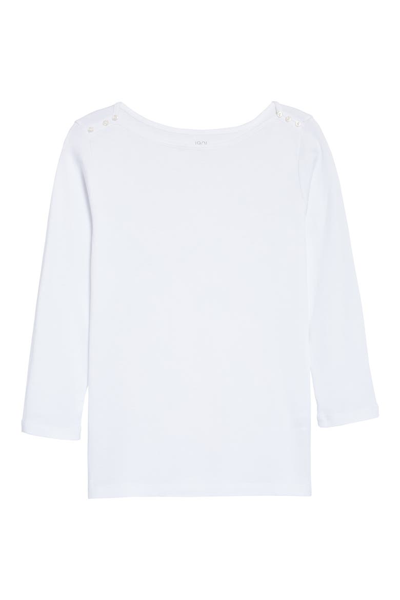 Shoulder Button Detail Top, Main, color, WHITE
