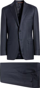 Canali Siena Regular Fit Navy Super 130s Wool Suit