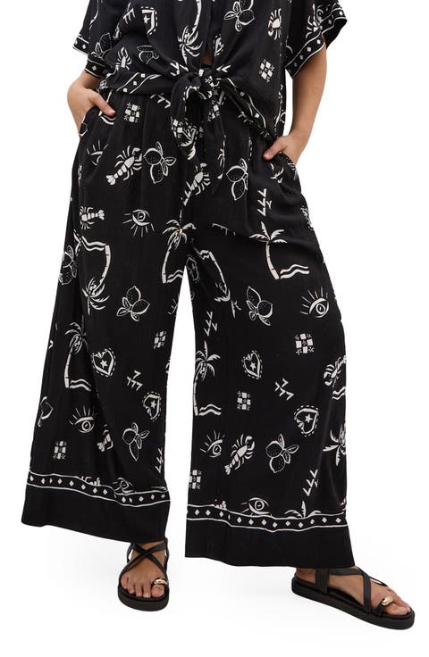 Resort Paperbag Waist Wide Leg Pants (Plus)