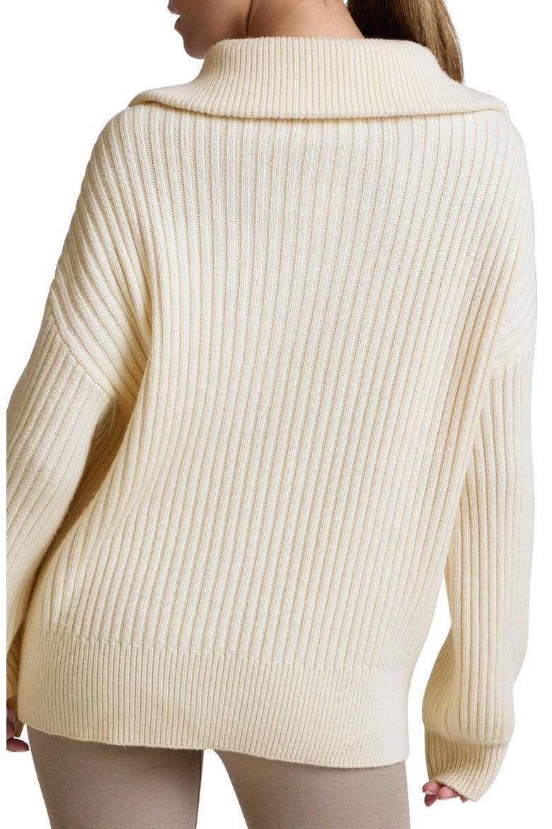 Rib Quarter Zip Sweater, Alternate, color, IVORY